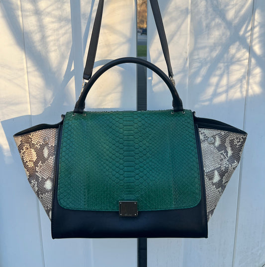 Celine Medium Python Trapeze Bag